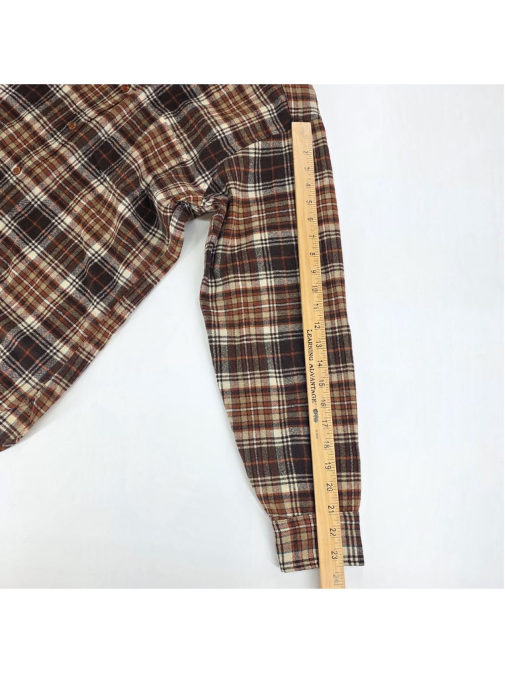 Pendleton Wool Shirt Mens L Vintage Plaid Flannel USA Board Shirt Brown - Picture 8 of 9